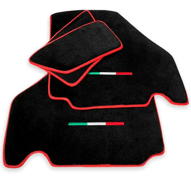 AutoWin Black Floor Mats for Ferrari F430 with Red Trim (2004-2009)