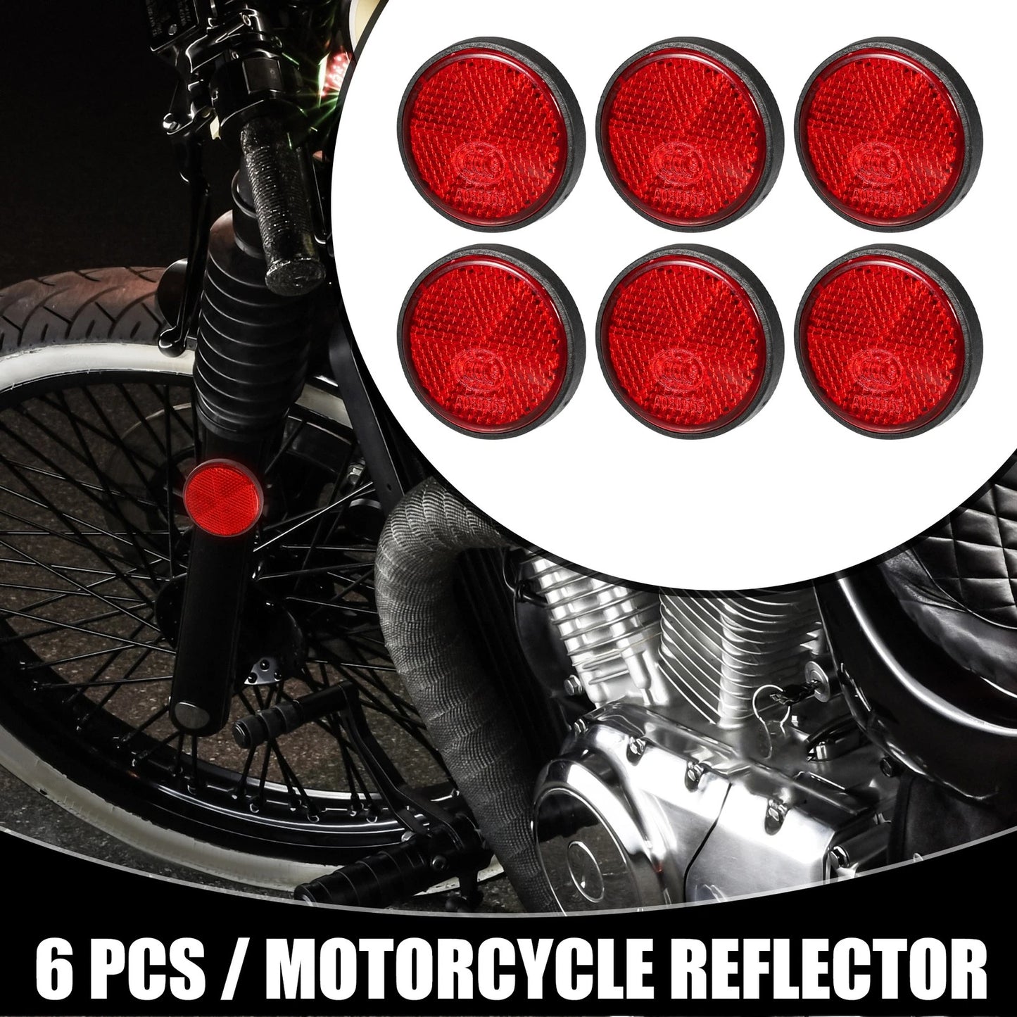 Reflector Round 6pcs 1.73x0.31 for Motorcycle