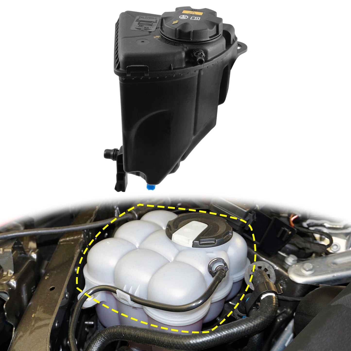 Coolant Reservoir Tank w/ Cap Sensor for BMW 550i E60 (2006-2010)