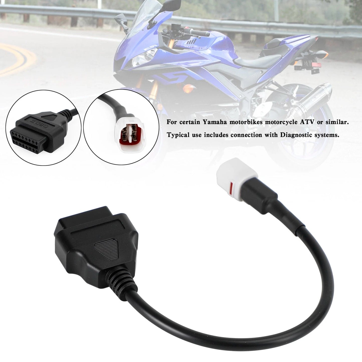 4 Pin OBD2 Diagnostic Adapter Cable for Yamaha R1 R6 MT09 (2000-2023)