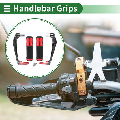 7/8" 22mm Hand Grips Cover Kit Aluminum Alloy Red Rhombus Pattern for Make Model