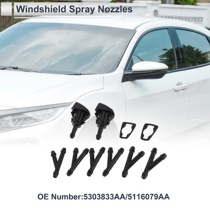 Windshield Washer Nozzle 6 Pcs Y Hose Connector for Dodge