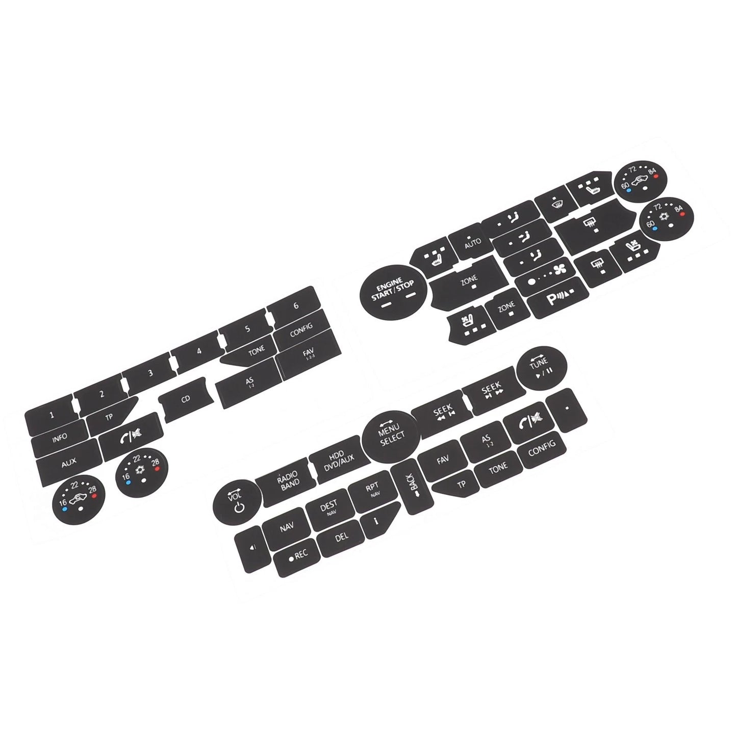 Stickers Repair Decal Button for Car Interior Accessories