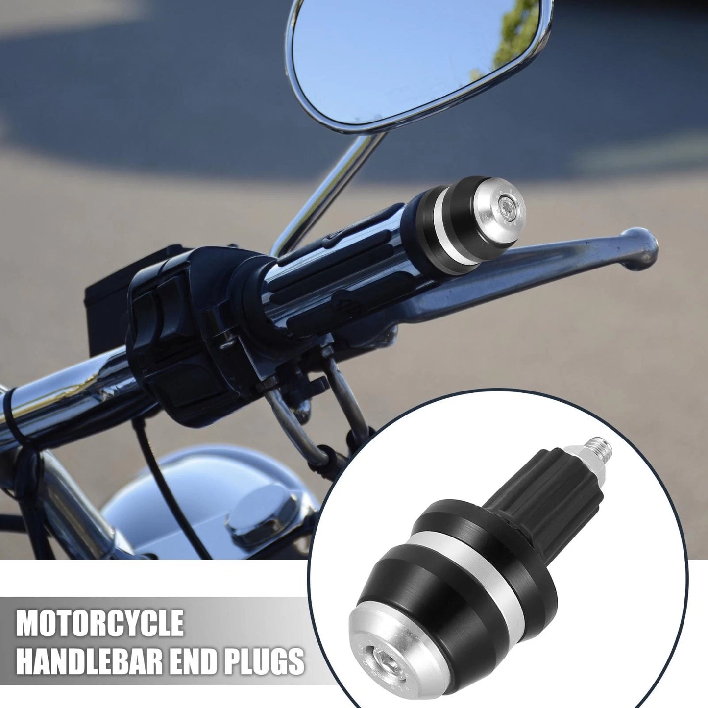 Pair Universal Motorcycle Handlebar Plugs 7/8" 22mm for Motorcycle