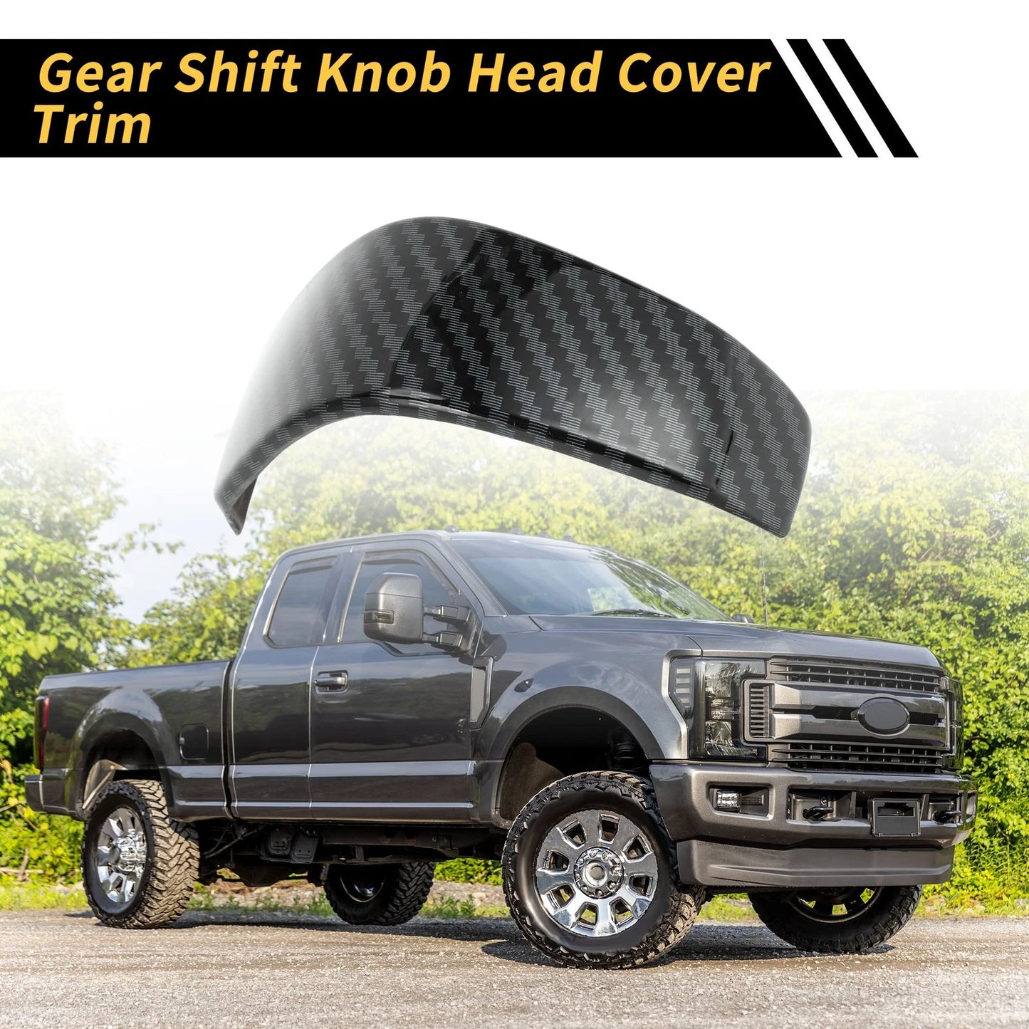 Carbon Fiber Gear Shift Knob Cover Trim for Ford Ranger (2023-2024)