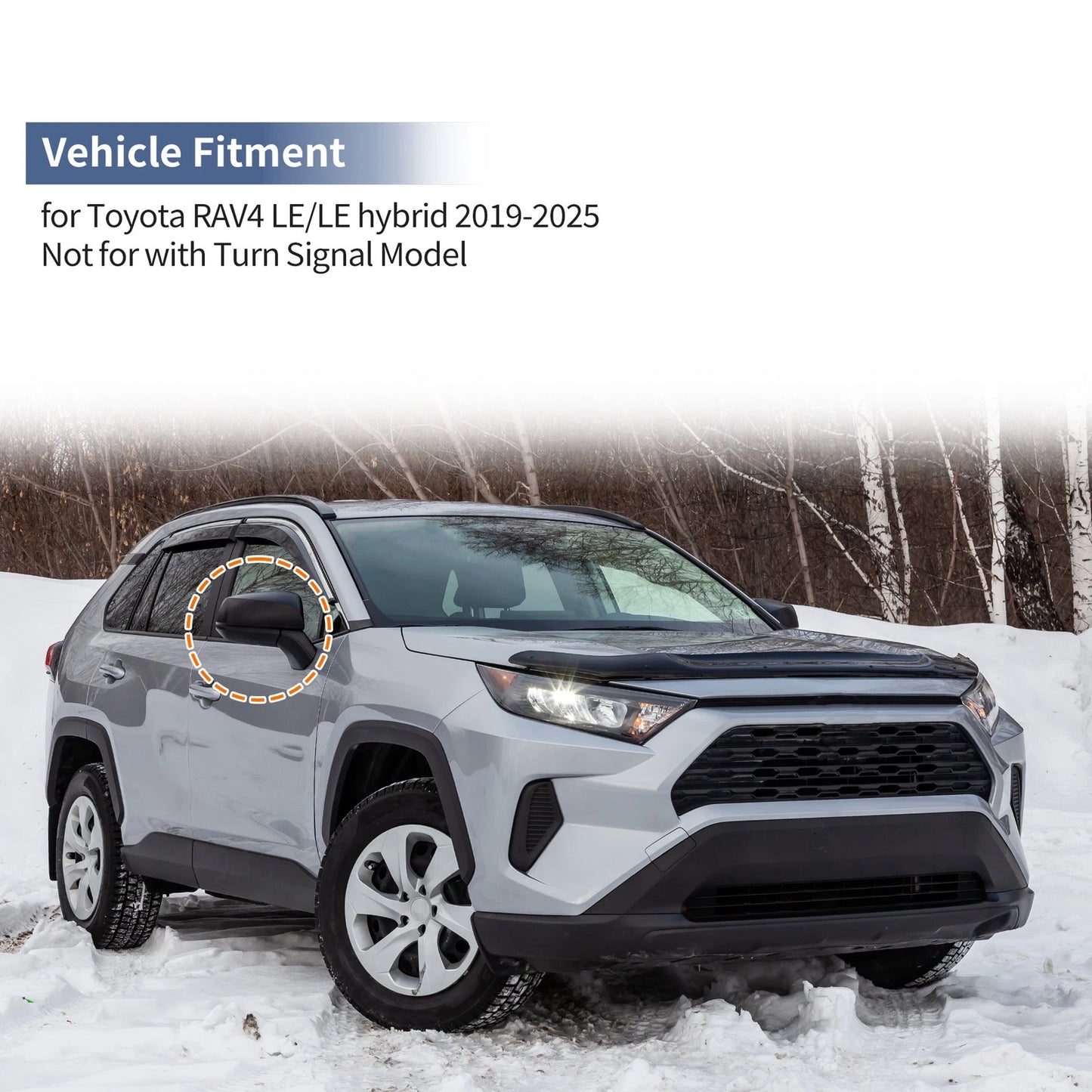Driver Side Mirror Cover Cap Replacement White for Toyota RAV4 (2013-2018)