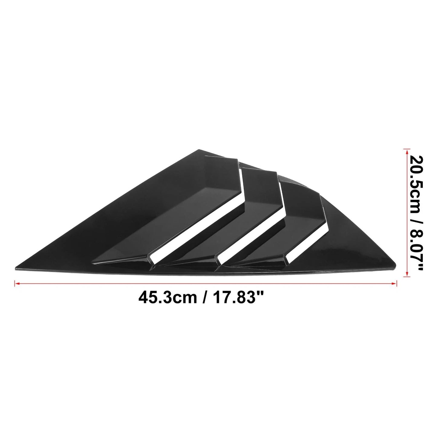 Auto Rear Side Window Louvers Covers for Ford Focus (2012-2018) Gloss Black