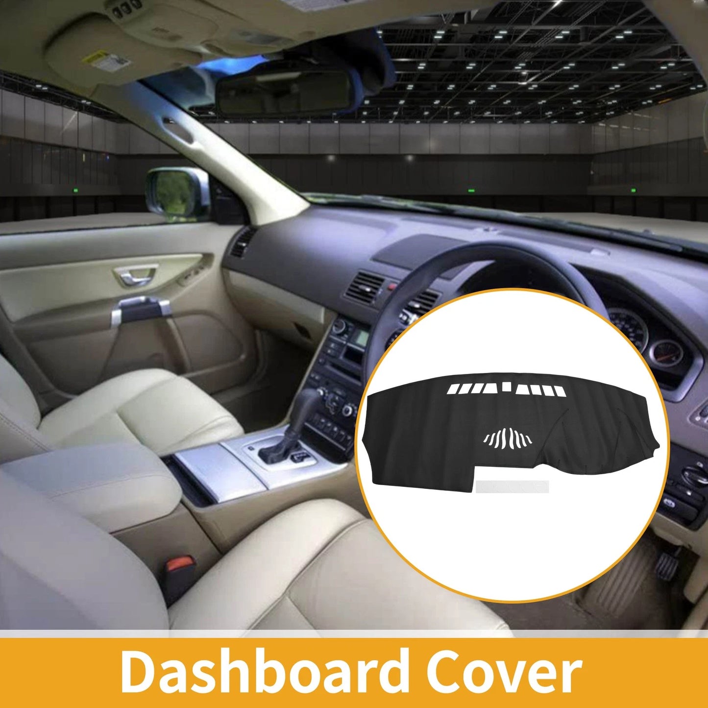 Dashboard Cover Mat for Volvo XC90 (2002-2013) Black Anti-Slip