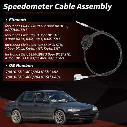 Speedometer Cable for Honda CRX Civic DX (1988-1992)