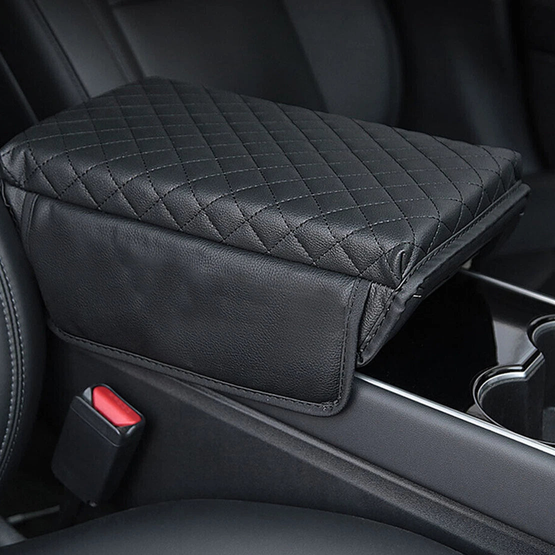 Black Car Center Console Armrest Cover Mat Pad Protector