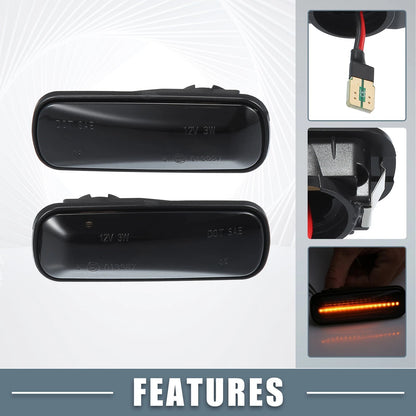 LED Side Marker Amber Light for Honda CR-V 1997-2000 (2 x Smoked Lenses)