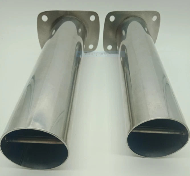 90° Fishing Rod Holder x 2 Stainless Steel Flush Mount Polished
