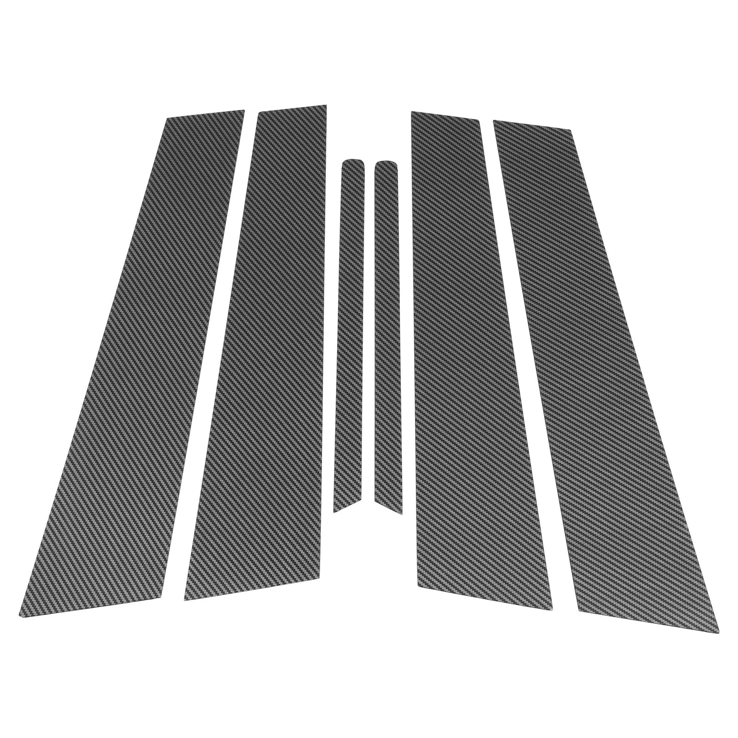 6 Pcs Door Pillar Window Trim for Kia Optima (2011-2015) Carbon Fiber Black