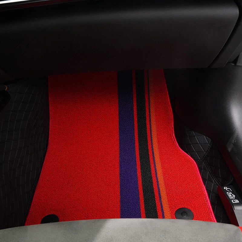 2 x Red Carpet Floor Mats Protection Pad for Corvette C8 Coupe Z06 Z51 (2020-2025)