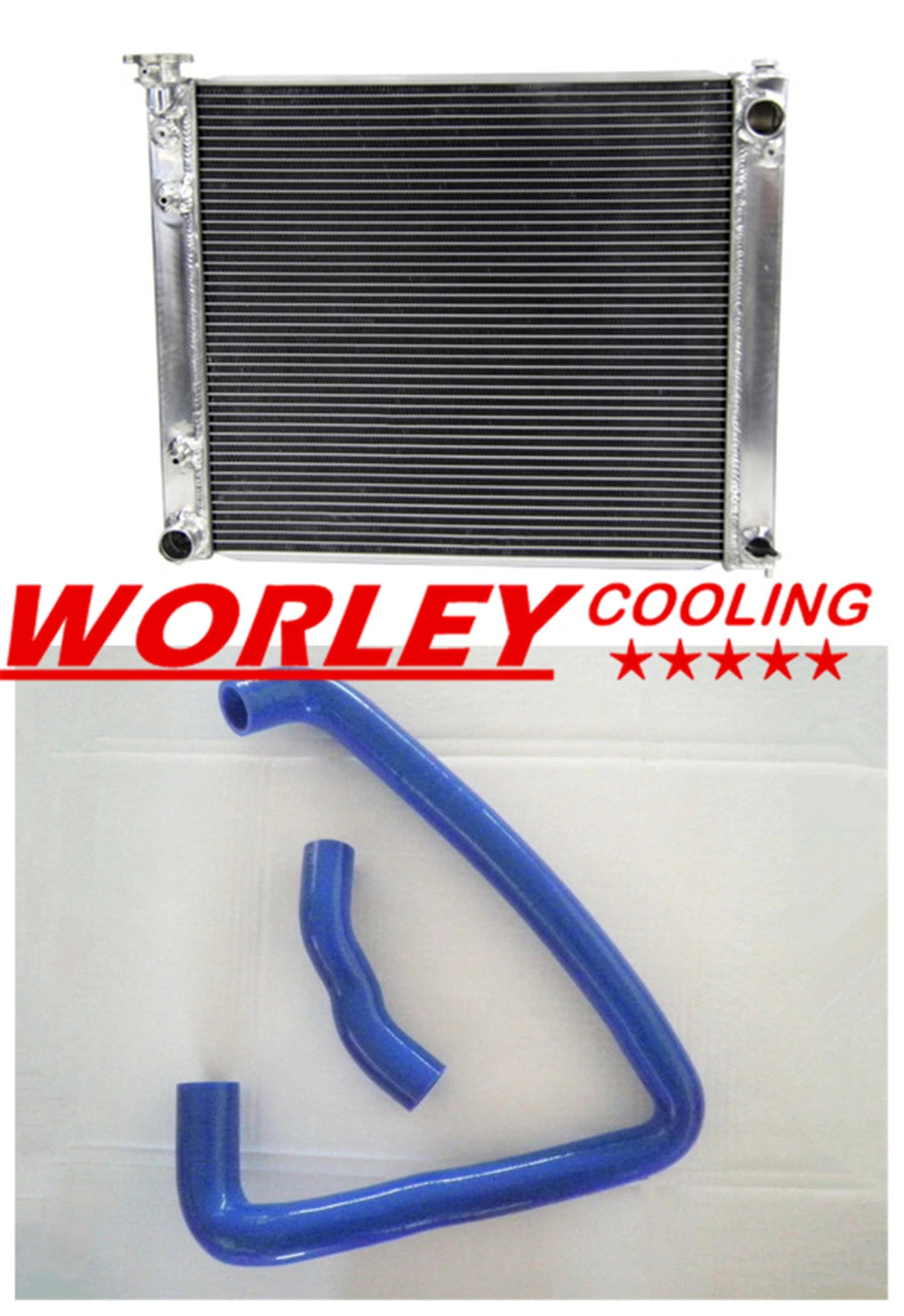 3ROW Radiator for Nissan 300ZX Z32 3.0 Turbo (1989-1997) with Blue Hose