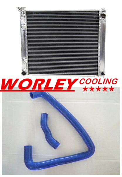 3ROW Radiator for Nissan 300ZX Z32 3.0 Turbo (1989-1997) with Blue Hose
