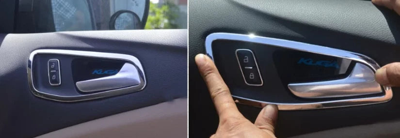 Inner Door Handle Frame Cover Trim for 2013-2019 Ford Escape Kuga Chrome 4 x pcs