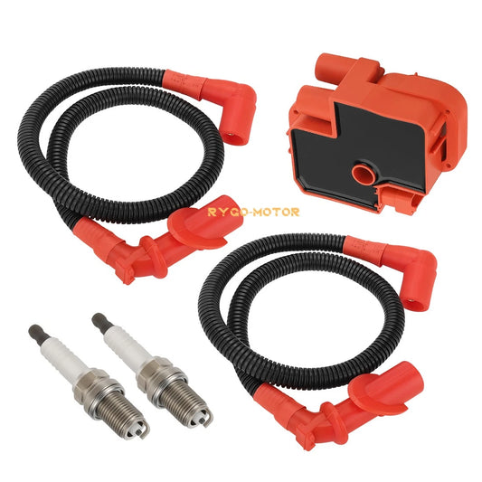 2 x Ignition Coils & Spark Plugs with Wire Cap for Polaris Ranger 800