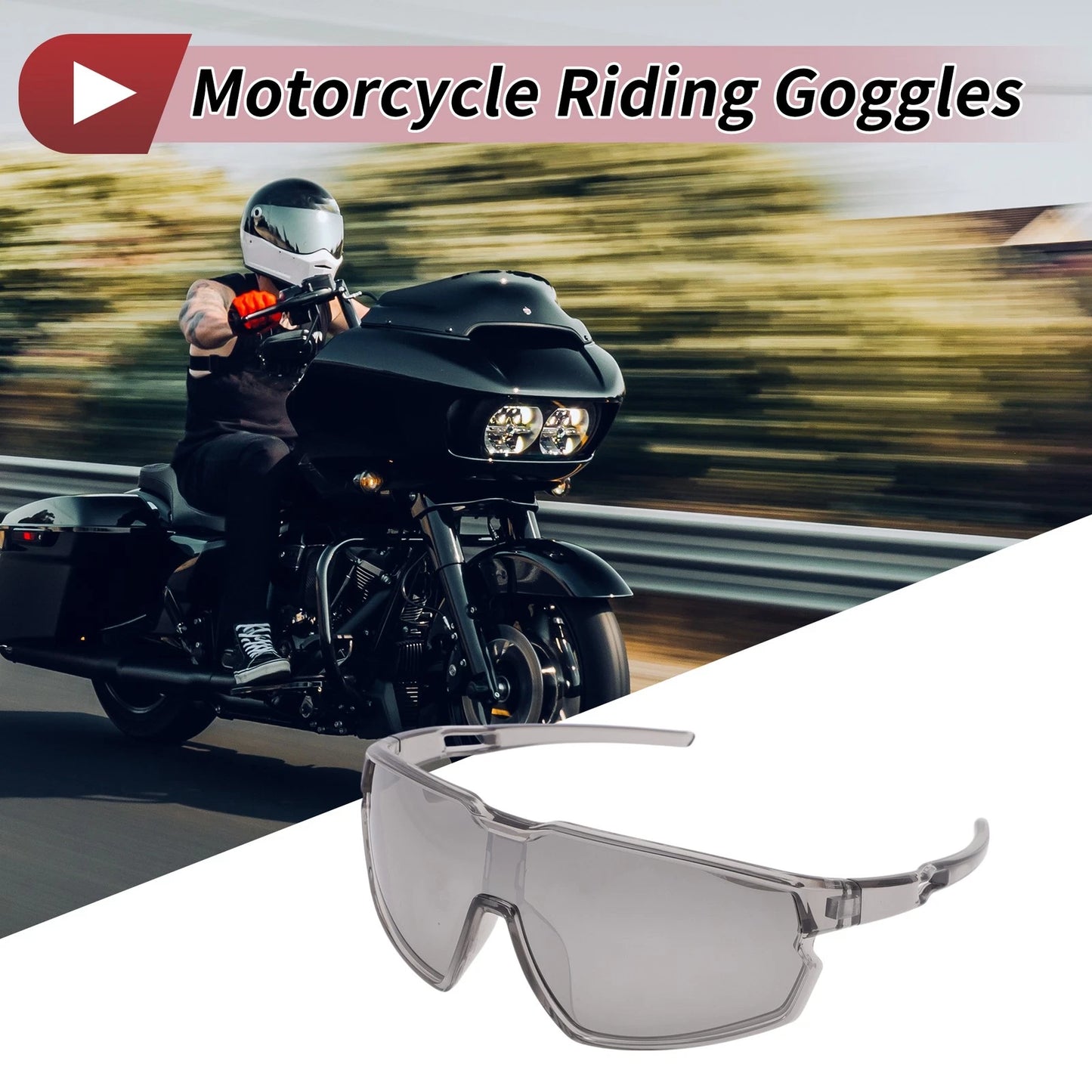 1 Pc Motorcycle Riding Goggles for PC Cycling Sunglasses