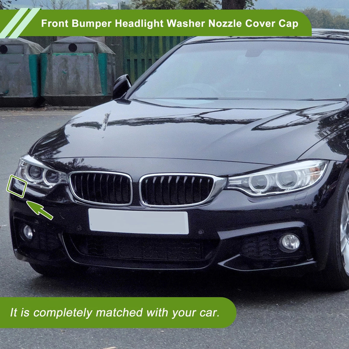 Front Right Washer Nozzle Cover Cap Black for BMW 428i (2014-2016)