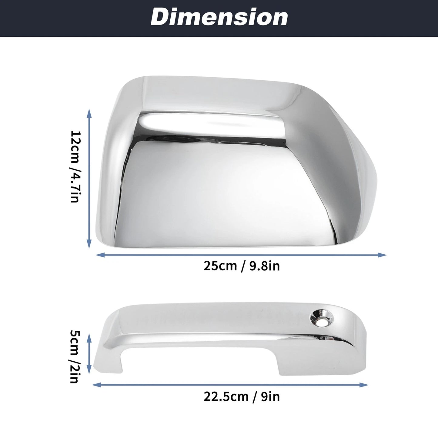 2 x Top Half Mirror Cover Caps & 4 x Door Handle Cover Trims for Ford Super Duty