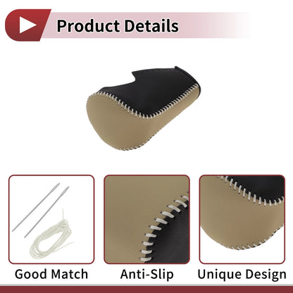 Car Gear Shift Knob Cover for Honda Accord 2008-2012 Black Beige Leather
