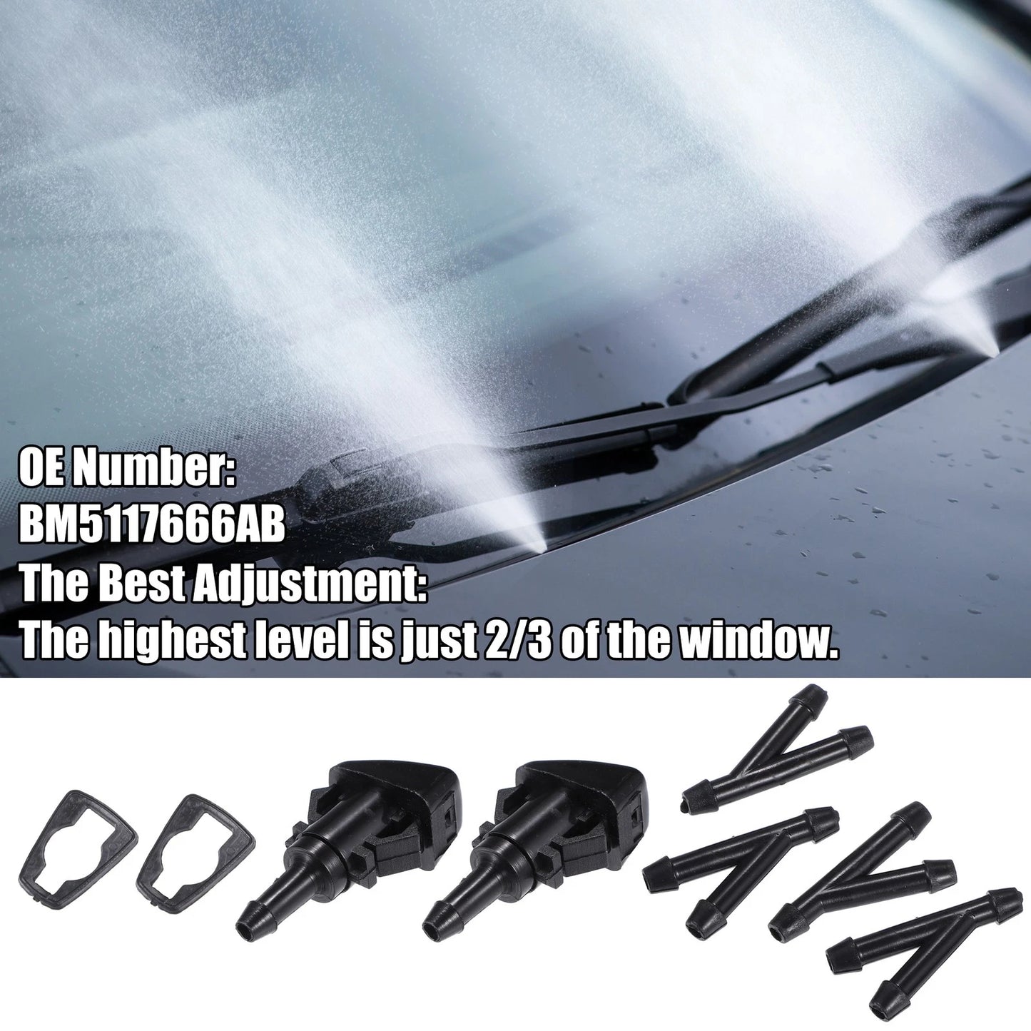 Windshield Washer Nozzle Set for Hyundai Accent (2010-2017)