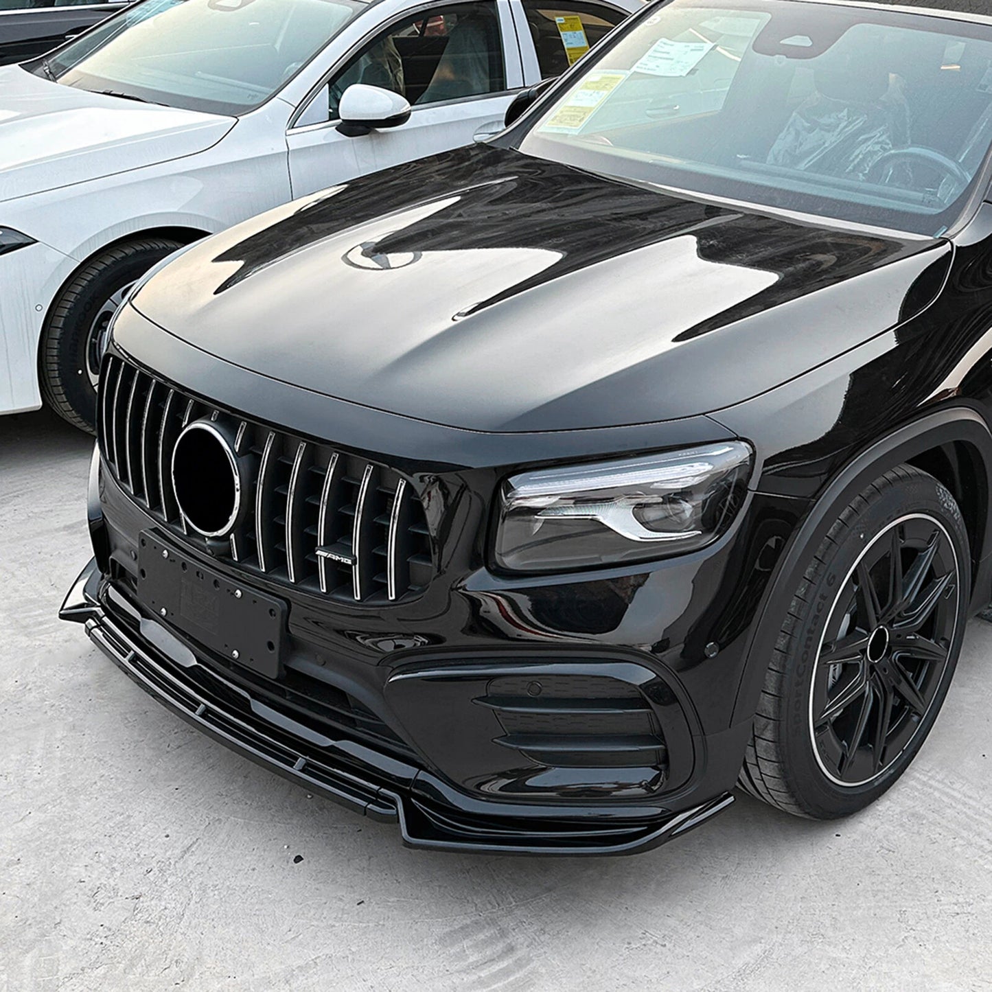 Gloss Black Front Lower Spoiler Lip Kit for Benz GLB X247 (2024-2025)