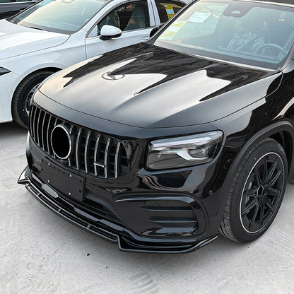 Gloss Black Front Lower Spoiler Lip Kit for Benz GLB X247 (2024-2025)