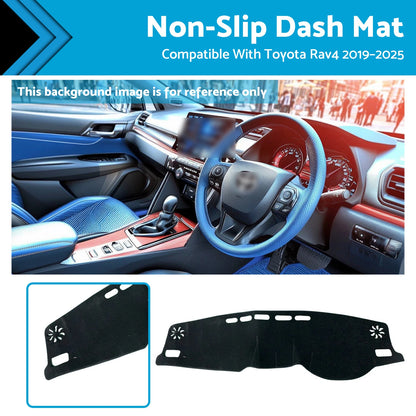 Non-Slip Dashboard Pad Cover for Toyota Rav4 (2019-2025) Black