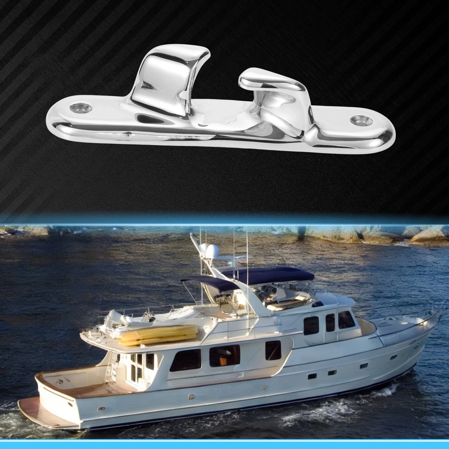 Boat Bow Chock / 155 mm / Marine Stainless 316 Boat Cleats Right Side