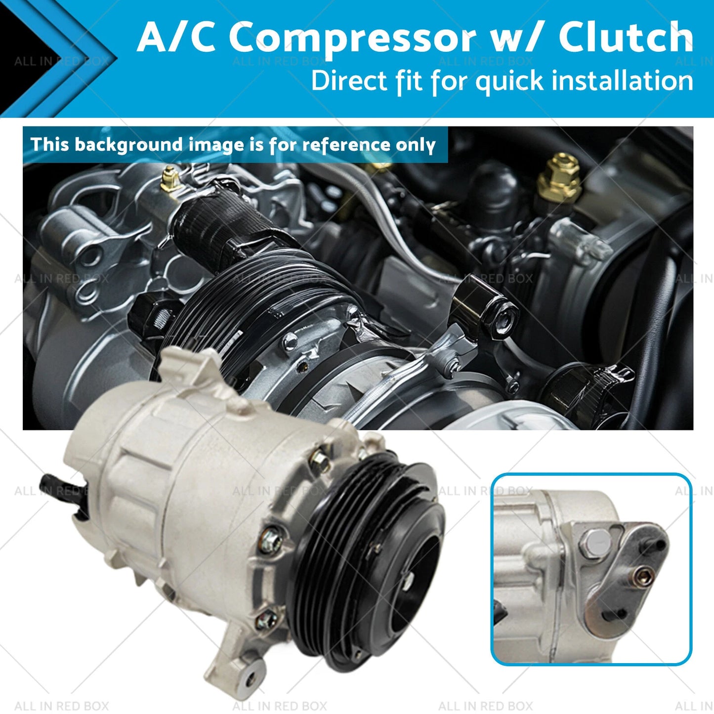 A/C Compressor w/ Clutch for GMC Yukon, Cadillac Escalade, Chevy Suburban (2000-2006)