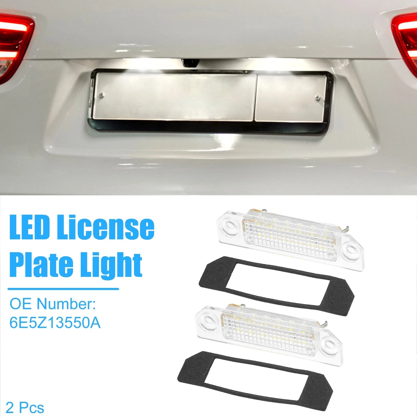 2 x Car LED License Plate Lights for Ford Fusion (2006-2012)