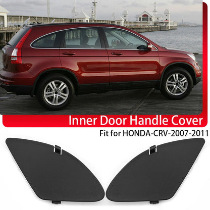 Front Black Interior Door Handle Covers for 2007-2011 Honda CR-V (2 x Covers)