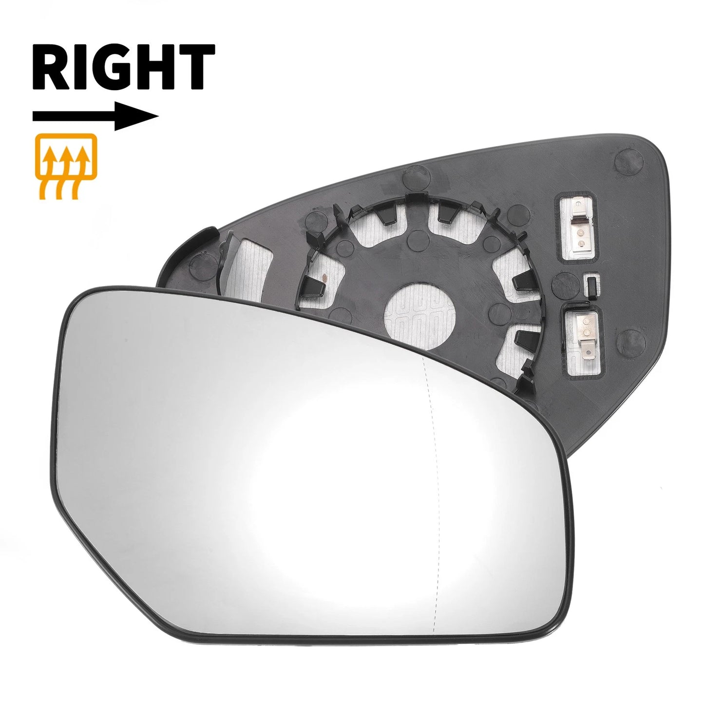 Right Side Heated White Mirror Glass for Honda Civic (2012-2017)