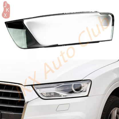 Left Side Headlight Clear Lens Light Shell + Seal Glue for Audi Q3 (2016–2018)