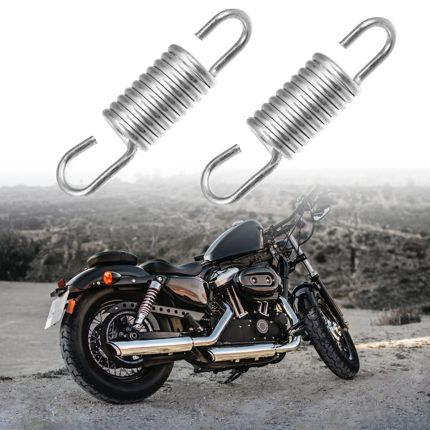 10 x 6cm Silver Tone Motorcycle Brake Pedal Return Springs for Suzuki