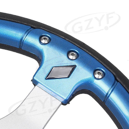 PVC Steering Wheel 13" for Car - Lightweight Blue (32mm Depth)