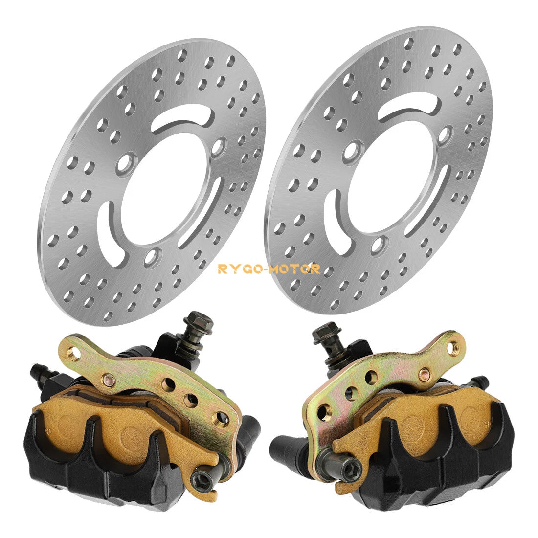 Front Brake Calipers & Brake Rotors for Kawasaki Bayou 300 KLF300C (1989–2004)