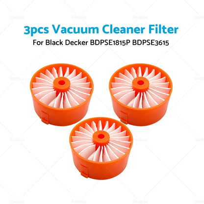 3 x Filter Elements for BLACK DECKER BDPSE1815P BDPSE3615 BHFEV182B BHFEV182C