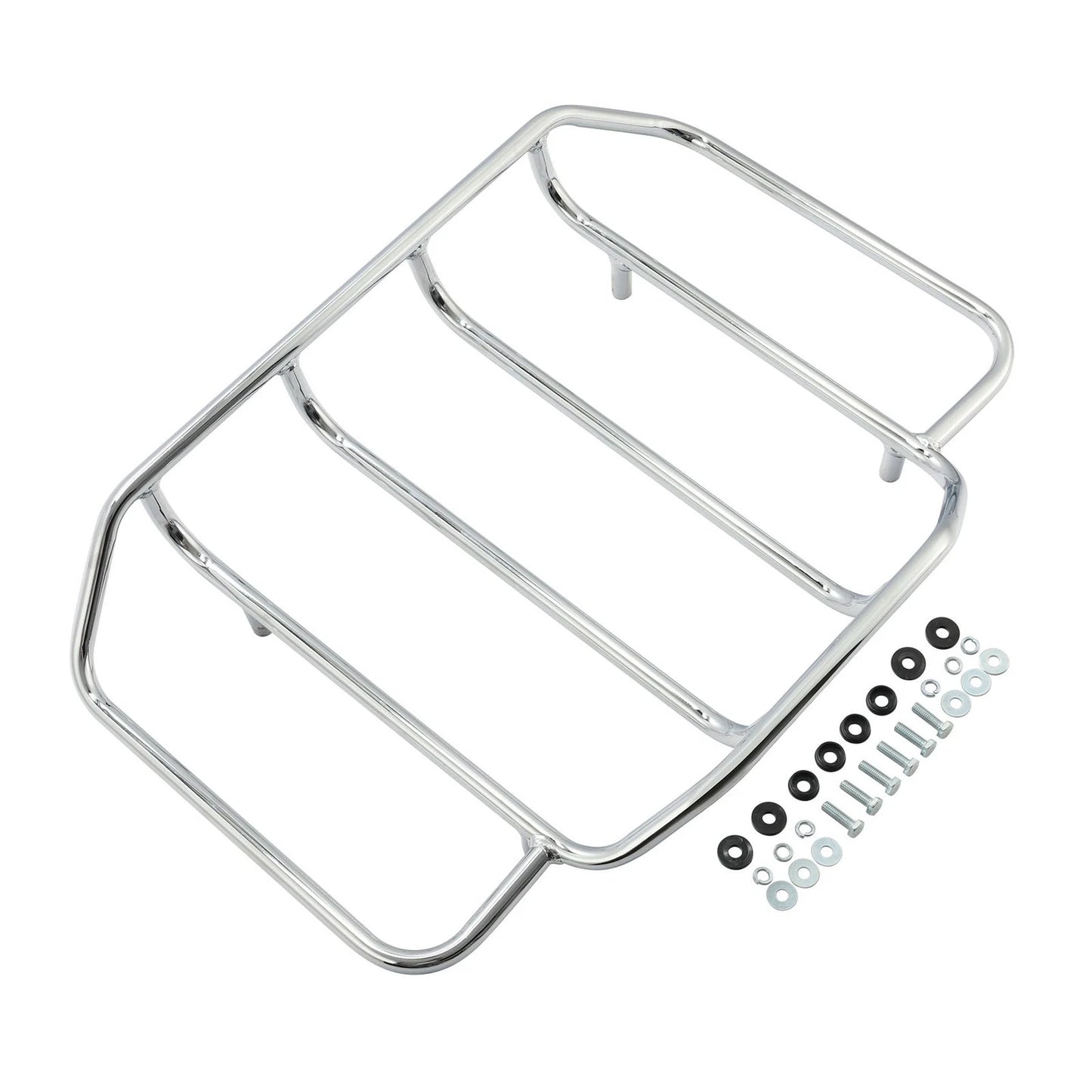 Chrome/Black Trunk Top Luggage Rack for Harley Touring (1984-2024)