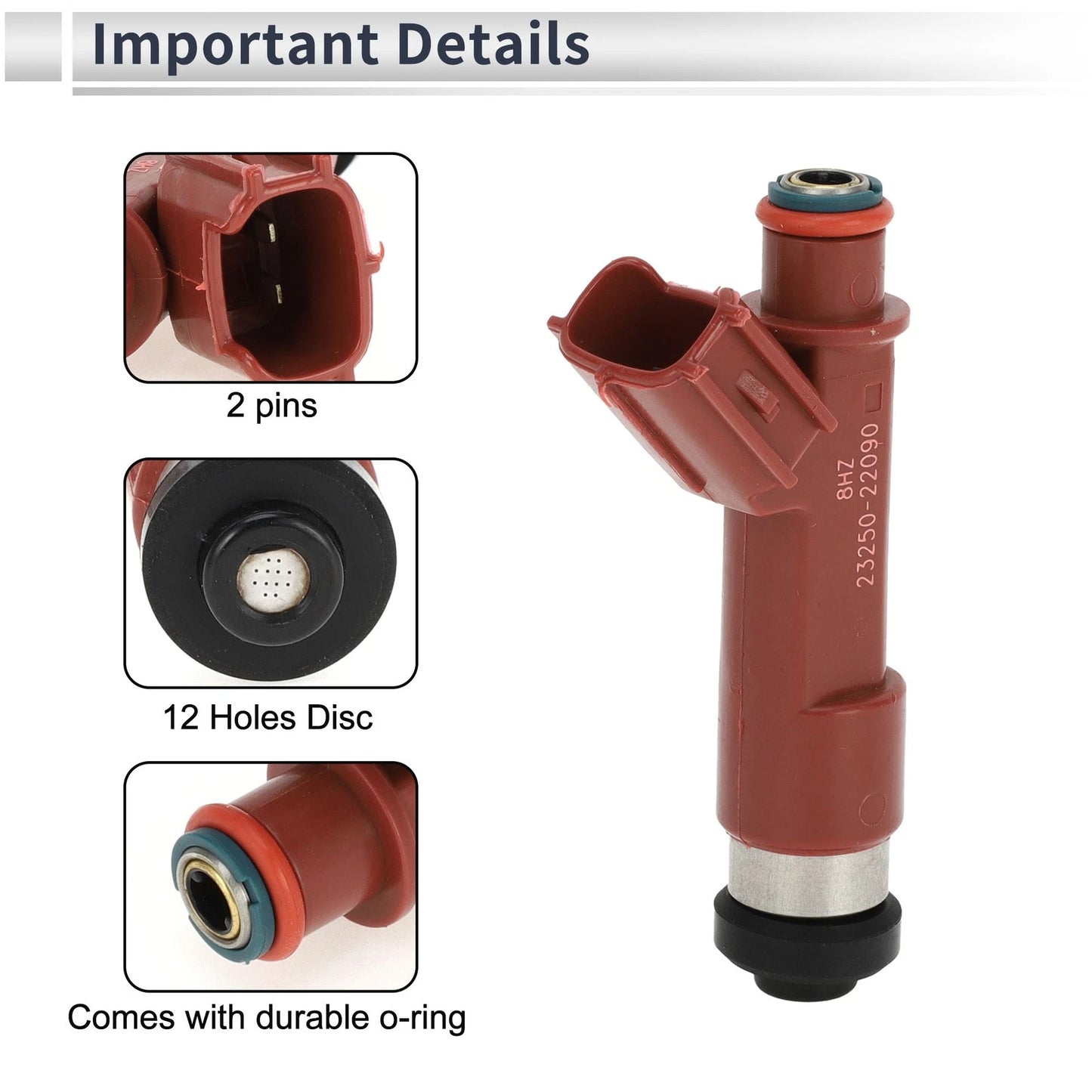 Fuel Injector for Toyota Corolla CE, LE, S 1.8 (2004-2008) 1 Pc Red