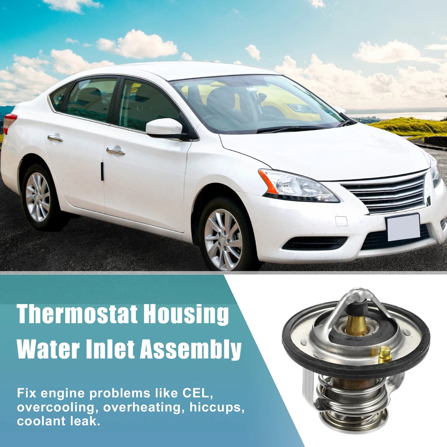 Engine Coolant Thermostat Housing for Nissan Altima, Sentra, Rogue (2007-2023)
