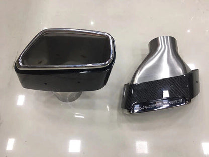 2 x Carbon Fiber Exhaust Muffler Pipes for 2019 BMW 5-Series (2019)