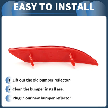 Red Rear Left Bumper Reflector for Ford Fiesta Sedan (2009-2012)
