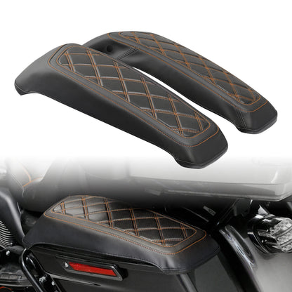 Black Saddlebag Lid Covers for Harley Touring Road King Street Glide (14-23)