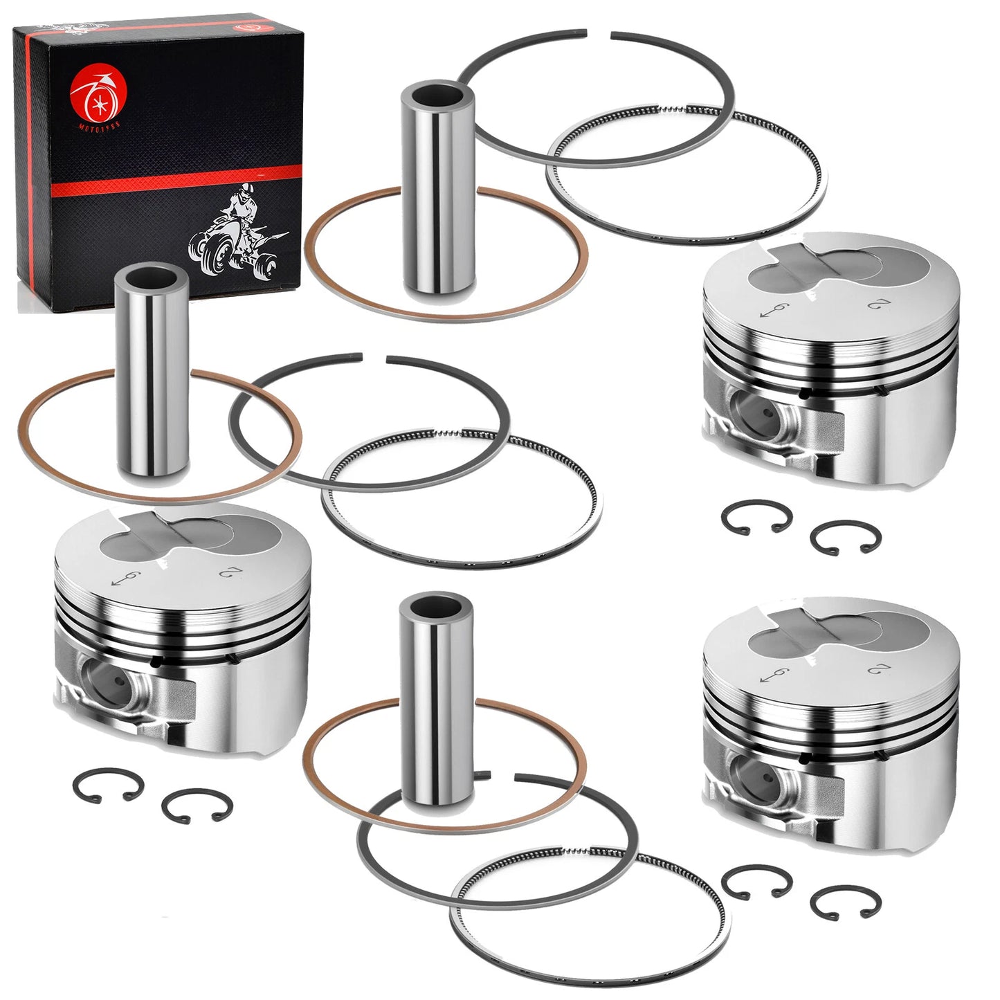 3Pcs Piston Rings Sets for Kawasaki Mule 2510 3010 4010 Diesel (2000–2013)