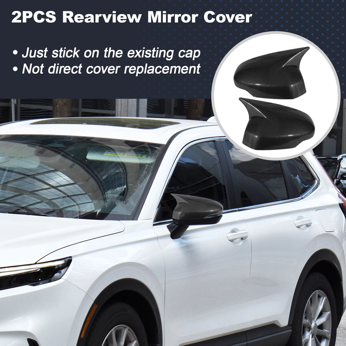 2 x Left Right Side Ox Horn Rearview Mirror Covers for Honda CR-V (2023-2025)
