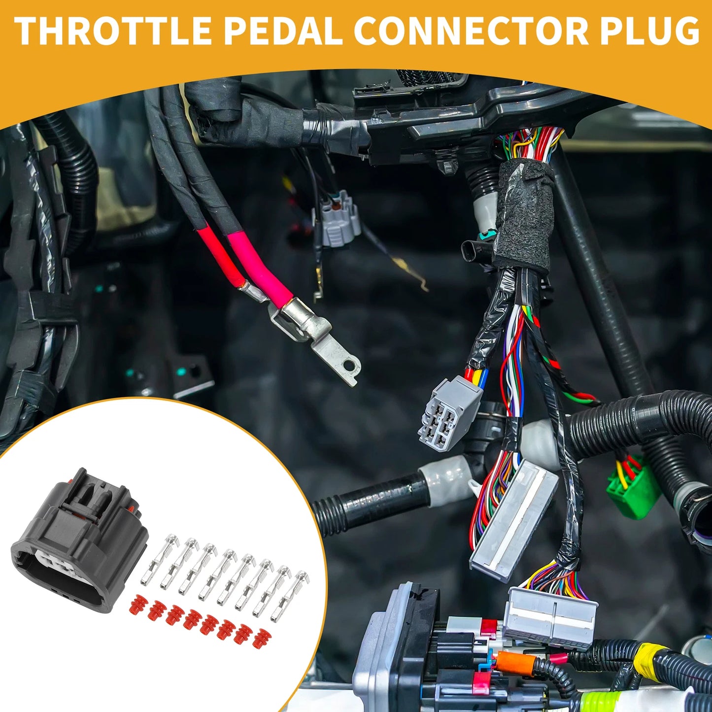 8 Pin Throttle Pedal Connector Plug for Ford - 1 Set