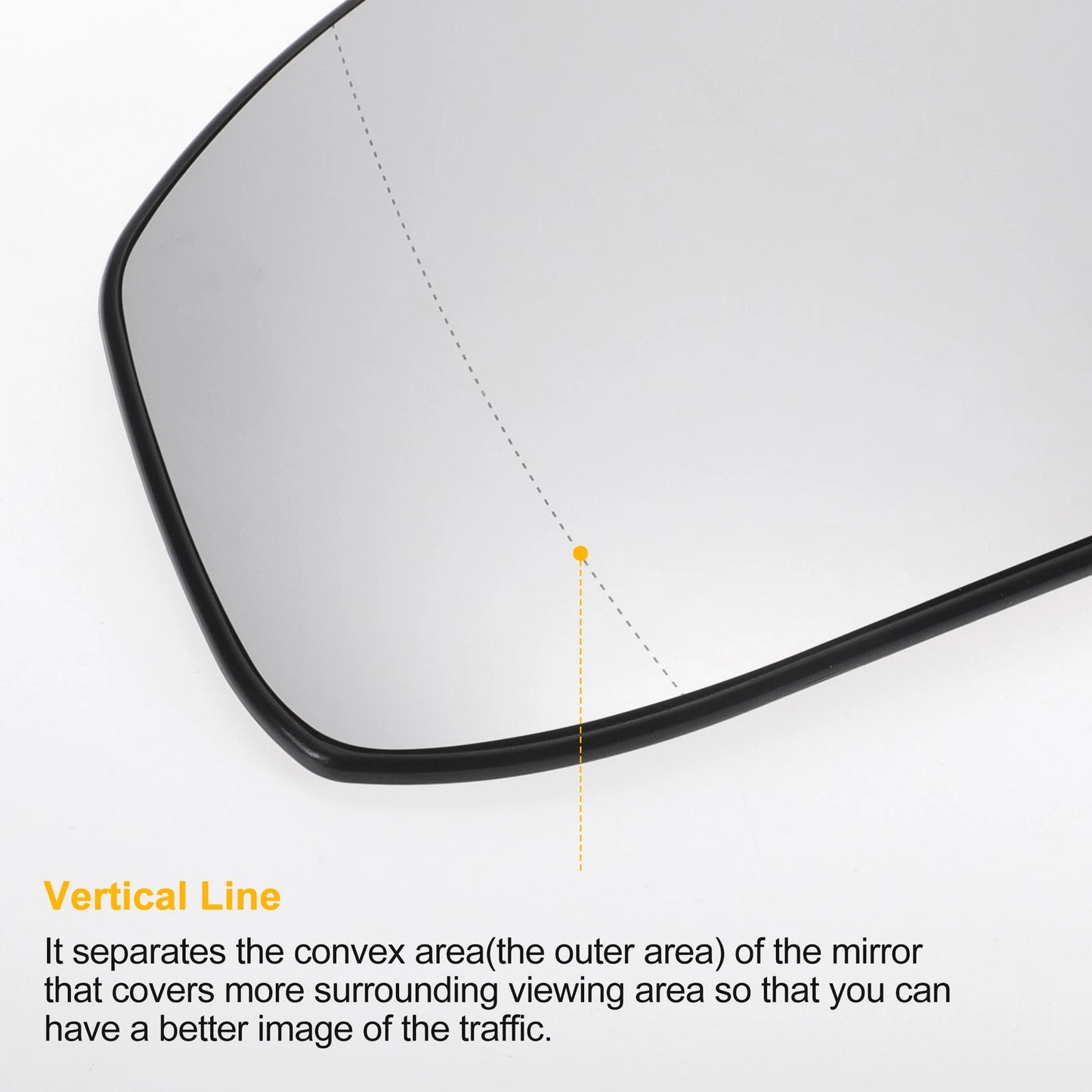 Left Side White Heated Mirror Glass for Ford Focus (2008-2018)